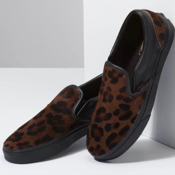 Vans Other - Vans Classic Slip On Calf Hair Dark Leopard Sneaker Size 9 Men